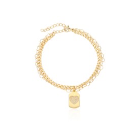 PULSERA CHAPA DE ORO Y ACERO INOXIDABLE CA0435