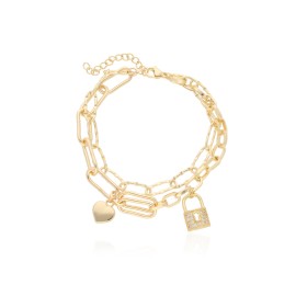 PULSERA CHAPA DE ORO Y ACERO INOXIDABLE CA0439